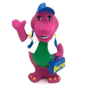 Vintage 1992 Barney the Dinosaur 7" Figure Piggy Bank Lyons Group Back To School